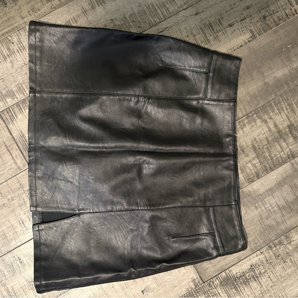 Topshop Black Faux Leather Mini Skirt